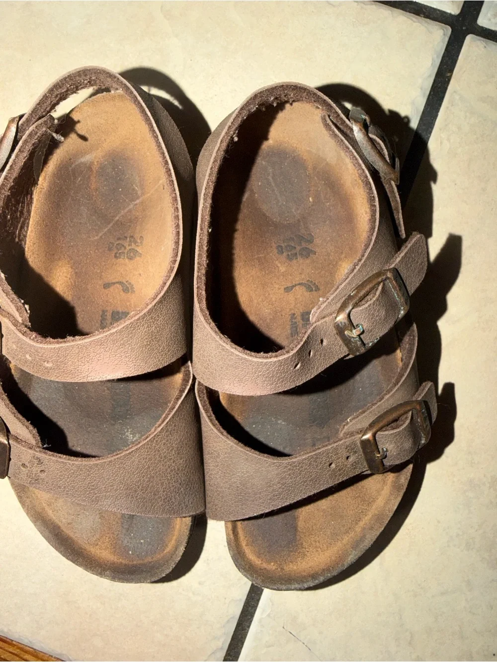 Birkenstock Kids Brown Double-Strap Buckle Sandals